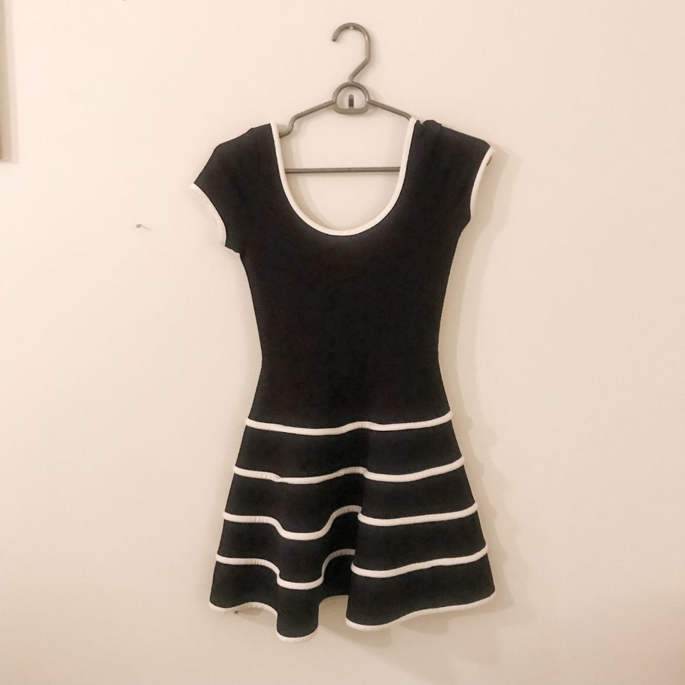 Soprano Black Dress with Stripes
